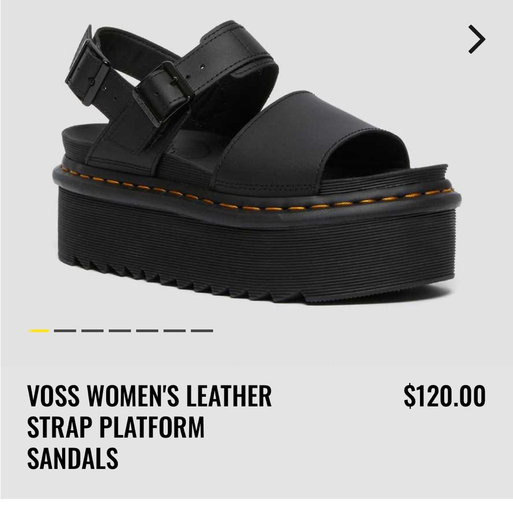 dr doc martens voss quad black 39 / 8 platform sandal